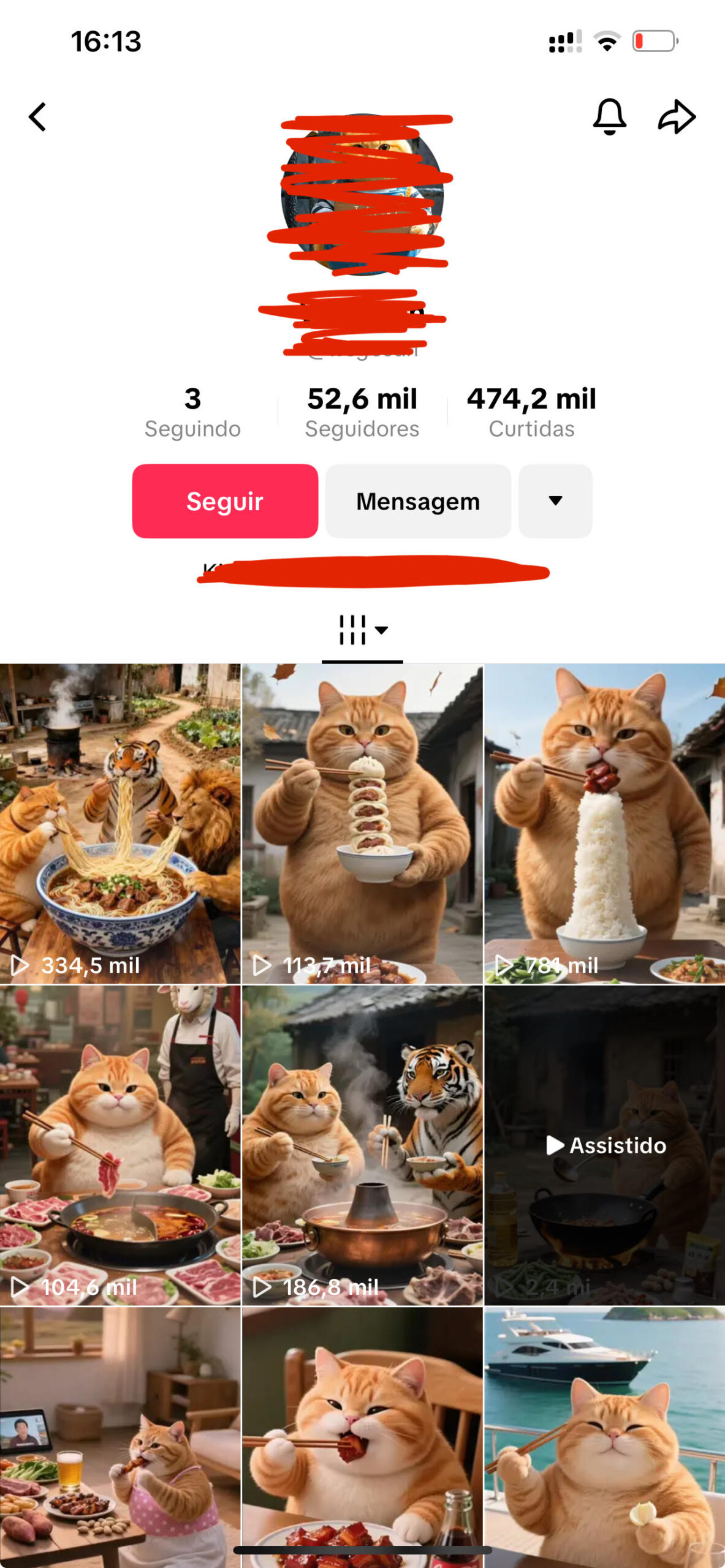 Print de TikTok con video superando 100k visualizaciones