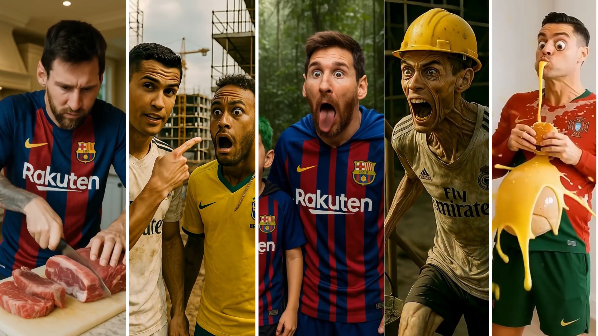 Videos virales de Cristiano Ronaldo, Messi y Neymar hechos con IA, listos para publicar